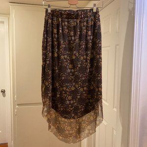 NWOT ASOS Soaked In Luxury Midi Floral Mesh Skirt